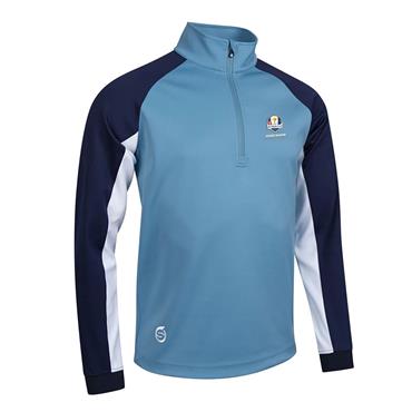 Sunderland Gents  Colorado Official Ryder Cup 2027 Zip Contrast Midlayer Pacific Blue - Navy - White