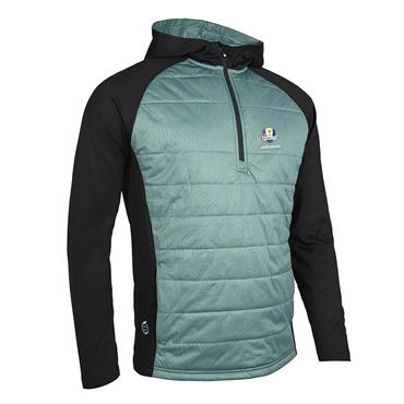 Sunderland Gents Official Ryder Cup 2027 Hybrid Padded Performance Golf Hoodie Pine Green - Black
