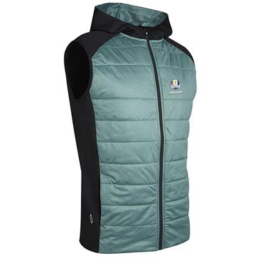 Sunderland Gents Official Ryder Cup 2027 Hybrid Padded Performance Sleeveless Midweight Hoodie Green