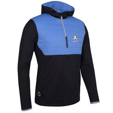 Sunderland Gents Everest Official Ryder Cup 2027 Padded Hoodie Black - Ocean - Silver