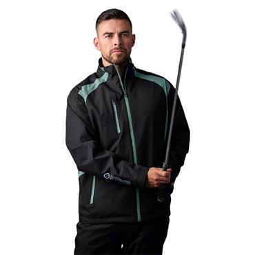 Sunderland Gents Valberg Zip Front Stretch Waterproof Jacket Black - Pine Green