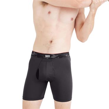 Saxx Gents Multi-Sport Mesh Boxer Brief Fly 2-Pack Remote Camo Waistband - Black