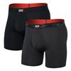 Saxx Gents Multi-Sport Mesh Boxer Brief Fly 2-Pack Remote Camo Waistband - Black