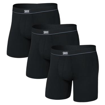 Saxx Gents Essential Stretch Cotton 6" Boxer Brief 3-Pack Black
