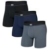 Saxx Gents Essential Stretch Cotton 6" Boxer Brief 3-Pack Black - Turbulence - Maritime