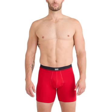 Saxx Gents Essential Stretch Cotton 6" Boxer Brief 3-Pack Red - Maritime - Black