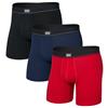 Saxx Gents Essential Stretch Cotton 6" Boxer Brief 3-Pack Red - Maritime - Black
