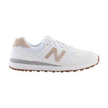 New Balance Ladies 574 Greens V2 Spikeless Shoes White
