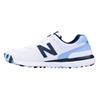 New Balance Ladies 574 Greens V2 Spikeless Shoes White - Sky Blue