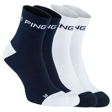Ping Ping Quarter Sock (2 Pair)  Navy - White