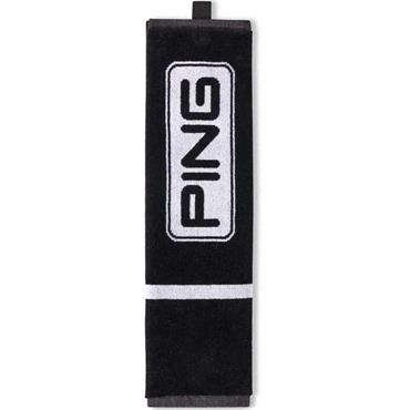 Ping Ping Tri Fold Towel  Black - White