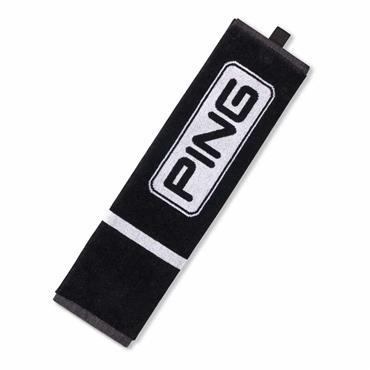 Ping Ping Tri Fold Towel  Black - White