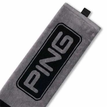 Ping Ping Tri Fold Towel  Dark Grey Black