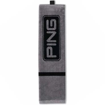 Ping Ping Tri Fold Towel  Dark Grey Black