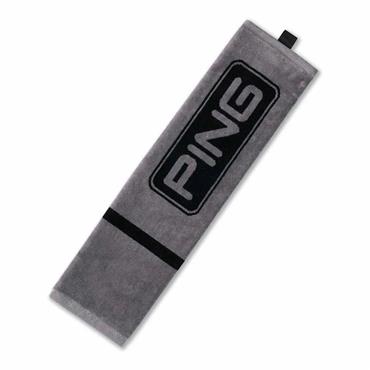 Ping Ping Tri Fold Towel  Dark Grey Black