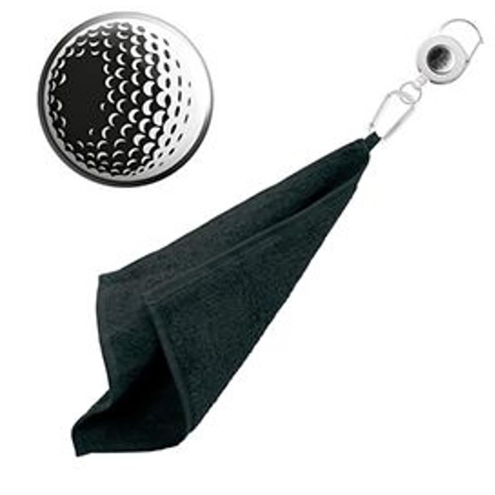 Golf Ball Retractable Towel Black Golf Store