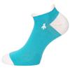 Green Lamb Ladies Low Ankle Socks 3-Pair  Peacock Blue - White