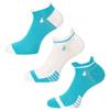 Green Lamb Ladies Low Ankle Socks 3-Pair  Peacock Blue - White