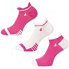 Green Lamb Ladies Low Ankle Socks 3-Pair  Raspeberry Pink - White