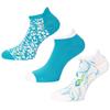 Green Lamb Ladies Mixed Socks 3-Pair  Peacock Blue - White