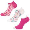 Green Lamb Ladies Mixed Socks 3-Pair  Raspeberry Pink - White