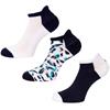 Green Lamb Ladies Mixed Socks 3-Pair  Navy - White