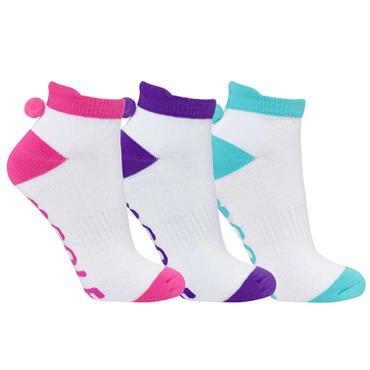 Surprizeshop Ladies Pom Socks 3-Pair 4-7  Multicolour