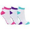 Surprizeshop Ladies Pom Socks 3-Pair 4-7  Multicolour