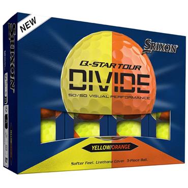 Srixon Q-Star Tour Divide Golf Balls Dozen Yellow - Orange