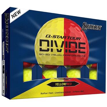 Srixon Q-Star Tour Divide Golf Balls Dozen Yellow - Red