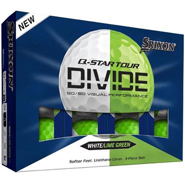 Srixon Q-Star Tour Divide Golf Balls Dozen WHITE LIME