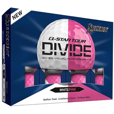 Srixon Q-Star Tour Divide Golf Balls Dozen WHITE PINK
