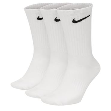 Nike LtWt 3 Pack Crew  Socks Large White 100