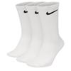 Nike LtWt 3 Pack Crew  Socks Large White 100