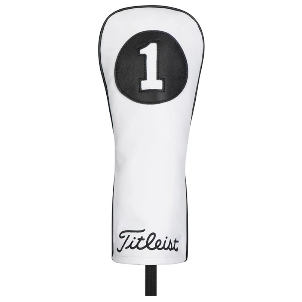 Titleist Leather Driver Headcover White Black Golf Store