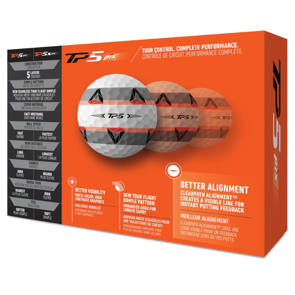 TaylorMade TP5 pix 2.0 Golf Balls Dozen White Irish Golf Store