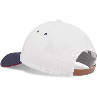 Titleist Nautical Links Montauk Tech Seersucker Cap White - Navy