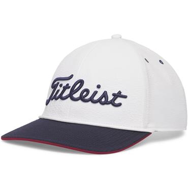 Titleist Nautical Links Players Seersucker Cap White - Navy