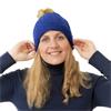 Surprizeshop Waterproof Bobble Hat  Navy Fleck