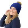 Surprizeshop Waterproof Bobble Hat  Navy Fleck