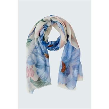 Scarf in a Blue & Blush Floral Design