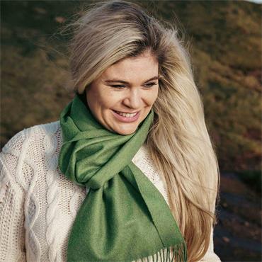 Merino Luxury Wool Scarf Green 30x180cm