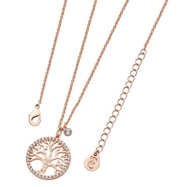 Tree of Life necklace in rose gold with cubic zirconia 