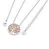 Silver circle pendant with crystals Tree of Life in Rose Gold