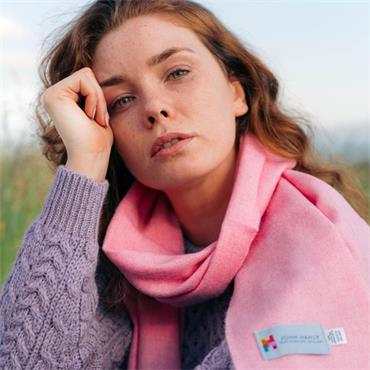 Merino Luxury Wool Scarf Pink 30x180cm
