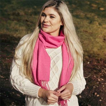 Merino Luxury Wool Scarf Pink 30x180cm