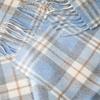 Merino Luxury Wool Scarf Blue Check 30x180cm