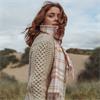 Merino Luxury Wool Scarf Pink Check 30x180cm