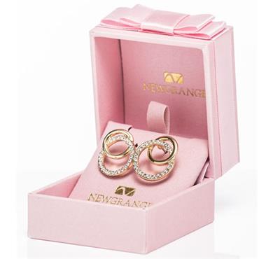 Gold Diamante Loop Earrings