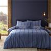 Brushed Melrose Tweed Duvet Set Blue Double